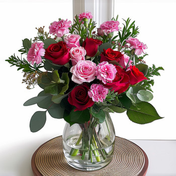 Romantic Rhapsody: Roses and Carnations in Harmony